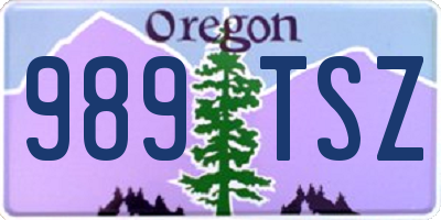 OR license plate 989TSZ