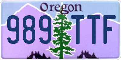 OR license plate 989TTF
