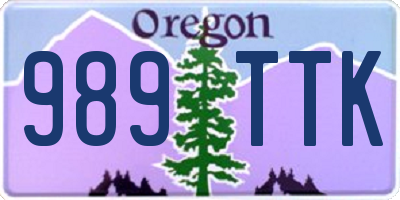 OR license plate 989TTK