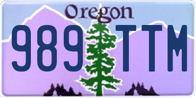 OR license plate 989TTM