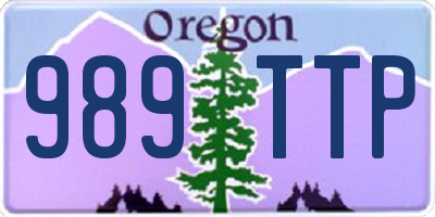OR license plate 989TTP