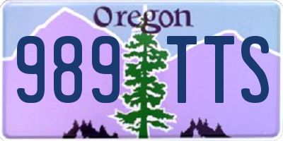 OR license plate 989TTS