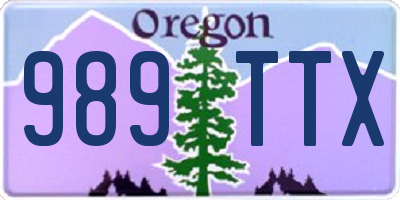 OR license plate 989TTX