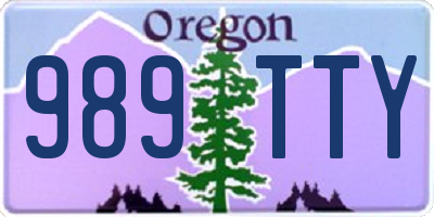 OR license plate 989TTY