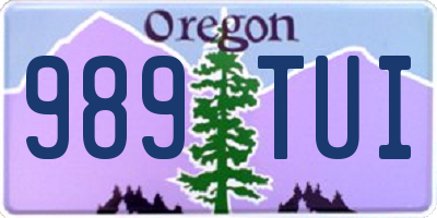 OR license plate 989TUI
