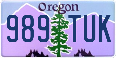 OR license plate 989TUK