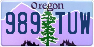 OR license plate 989TUW