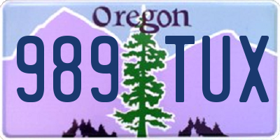 OR license plate 989TUX