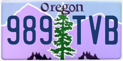 OR license plate 989TVB