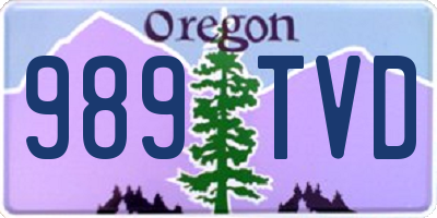 OR license plate 989TVD