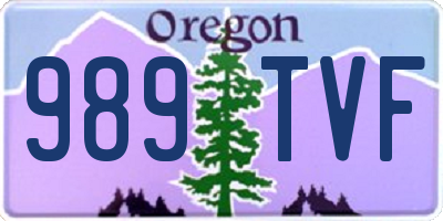 OR license plate 989TVF