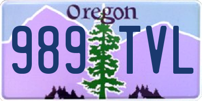 OR license plate 989TVL