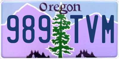 OR license plate 989TVM