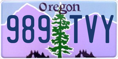 OR license plate 989TVY