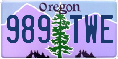OR license plate 989TWE