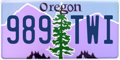 OR license plate 989TWI