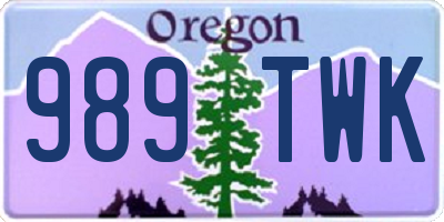 OR license plate 989TWK