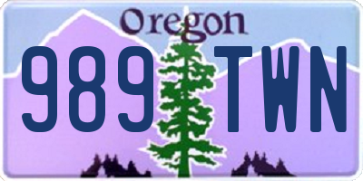 OR license plate 989TWN
