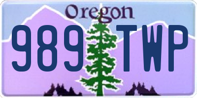 OR license plate 989TWP