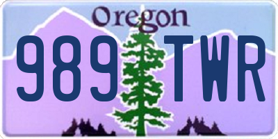 OR license plate 989TWR