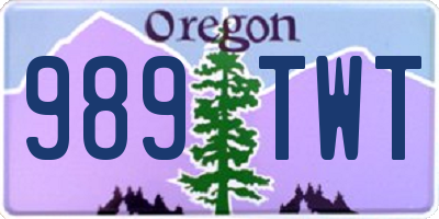 OR license plate 989TWT