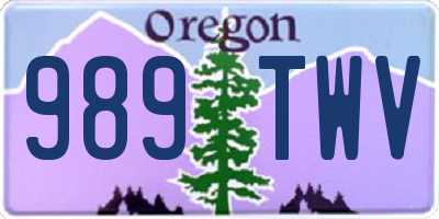 OR license plate 989TWV