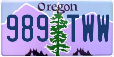 OR license plate 989TWW