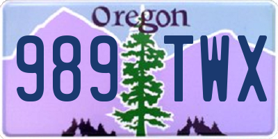 OR license plate 989TWX