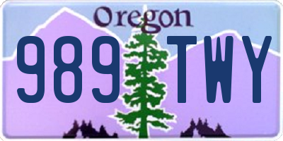 OR license plate 989TWY