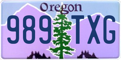 OR license plate 989TXG