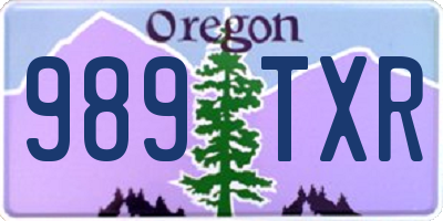 OR license plate 989TXR