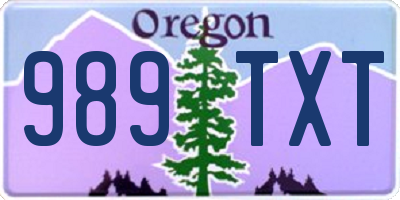 OR license plate 989TXT