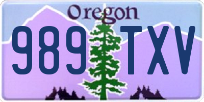 OR license plate 989TXV