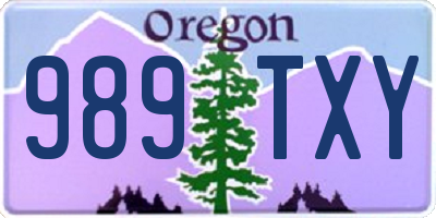OR license plate 989TXY