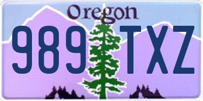 OR license plate 989TXZ