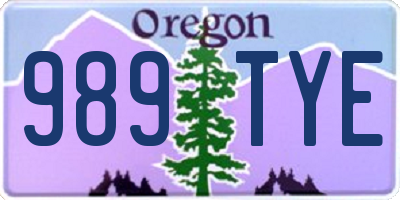 OR license plate 989TYE