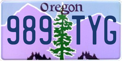 OR license plate 989TYG