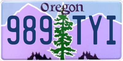 OR license plate 989TYI