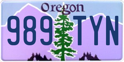 OR license plate 989TYN