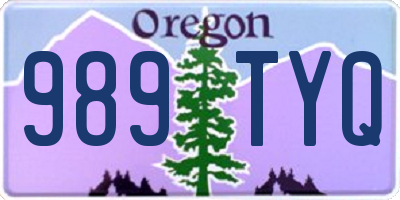 OR license plate 989TYQ