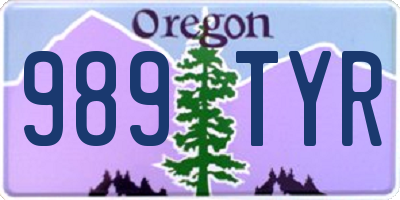 OR license plate 989TYR