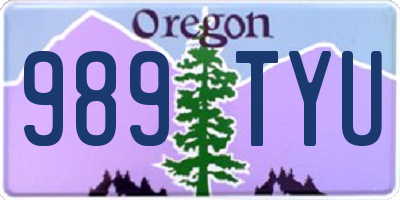 OR license plate 989TYU