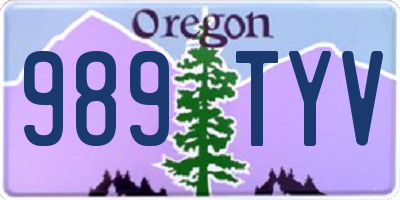 OR license plate 989TYV