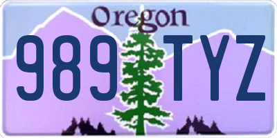 OR license plate 989TYZ