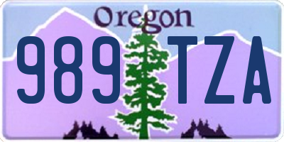 OR license plate 989TZA