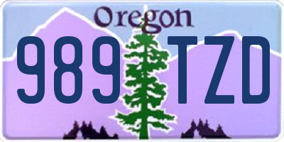 OR license plate 989TZD