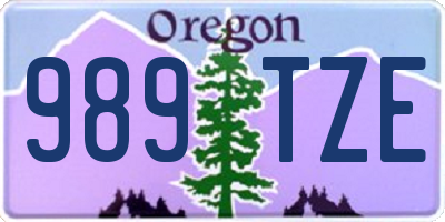 OR license plate 989TZE