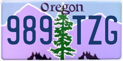 OR license plate 989TZG