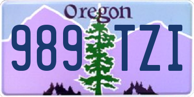 OR license plate 989TZI