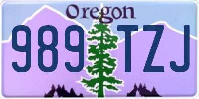 OR license plate 989TZJ
